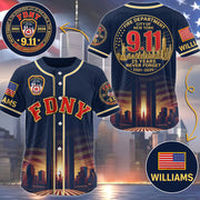 Fire Department NY Never Forget 25 Years Anniversary The Bravest 2001-2026 Baseball Jersey 9-11 Memorial Jersey For Firefighter H2511 Trna 