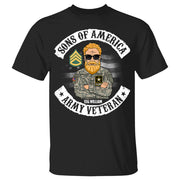 Sons Of America U.S. Veteran Personalized Branch Rank Name Shirt For Veterans Veteran's Day Gift H2511