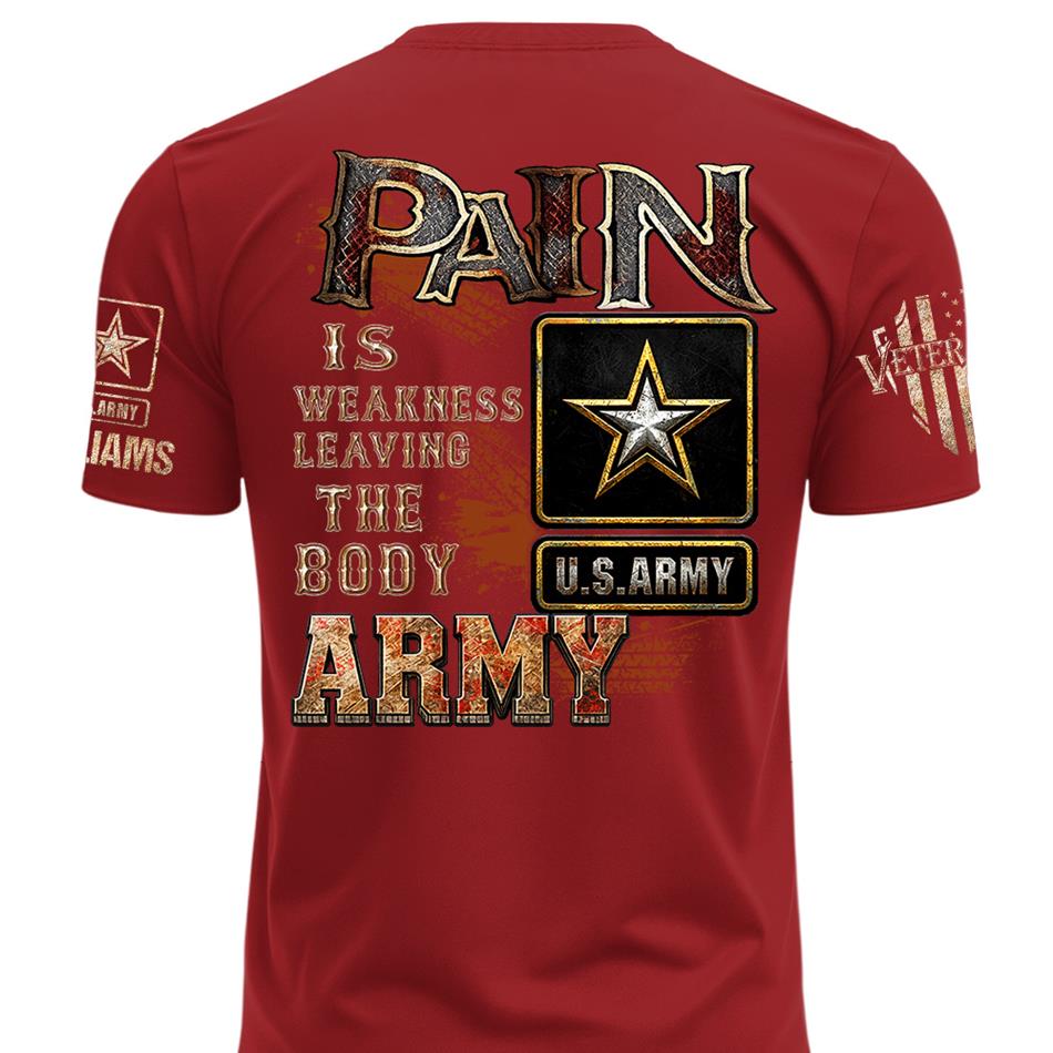 Pain Is Weakness Leaving The Body Custom Shirt For Proud Veteran Soldier Shirt H2511 Trna
