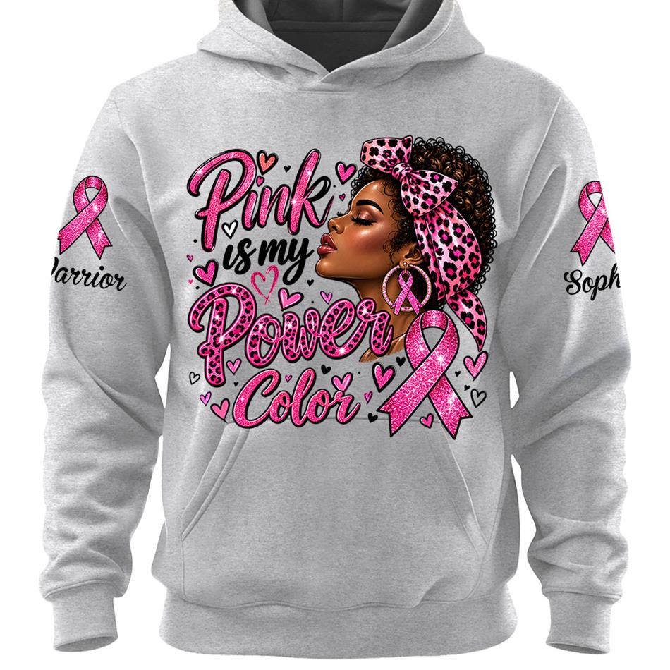 Personalized Shirt Pink Is My Power Color Custom Name Shirt For Breast Cancer Warrior October Pink Shirt H2511 Trna