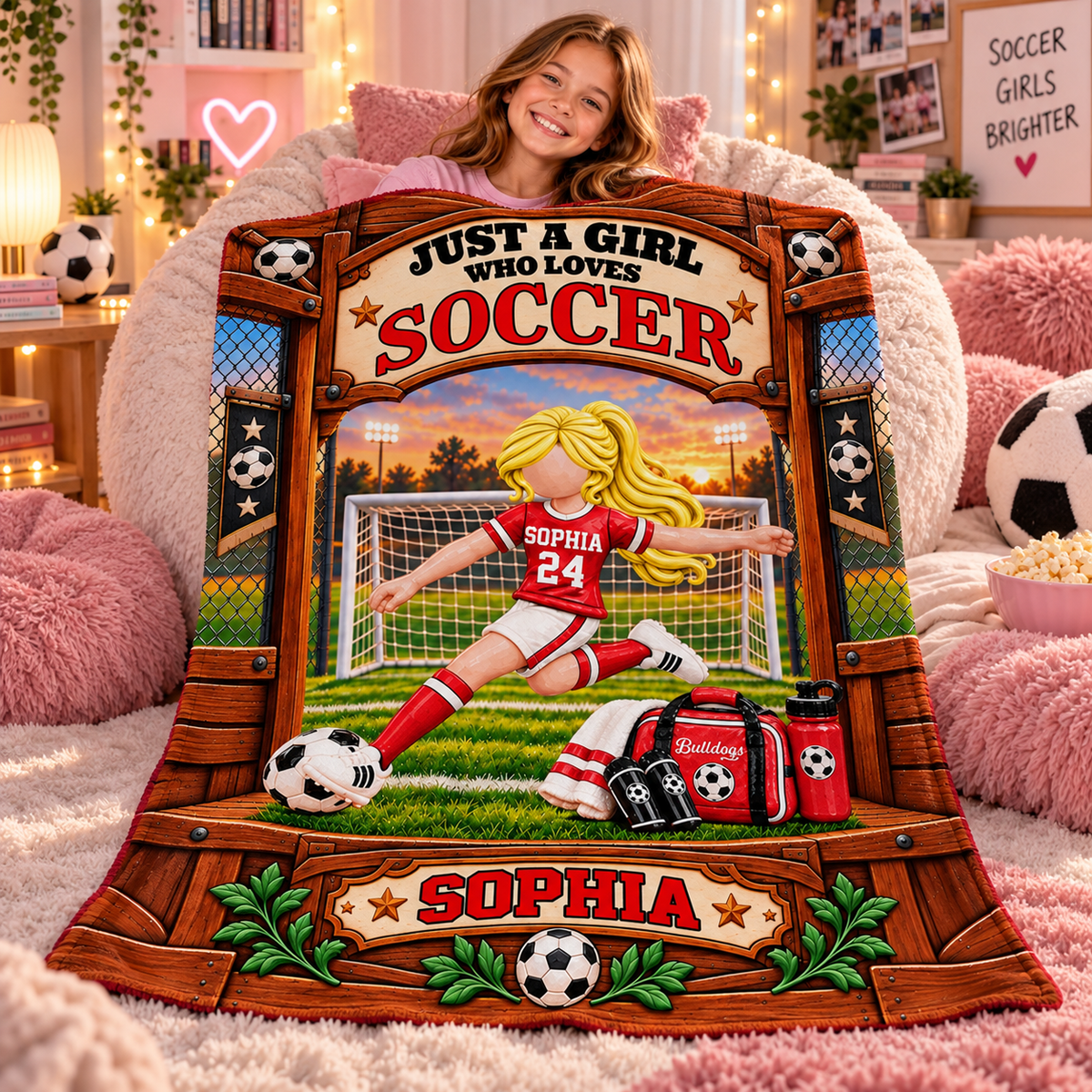 Just A Boy Who Loves Soccer - Personalized Soccer Blanket - Custom Name Gift - Gift For Soccer Lover Na02 Tm01 KL07