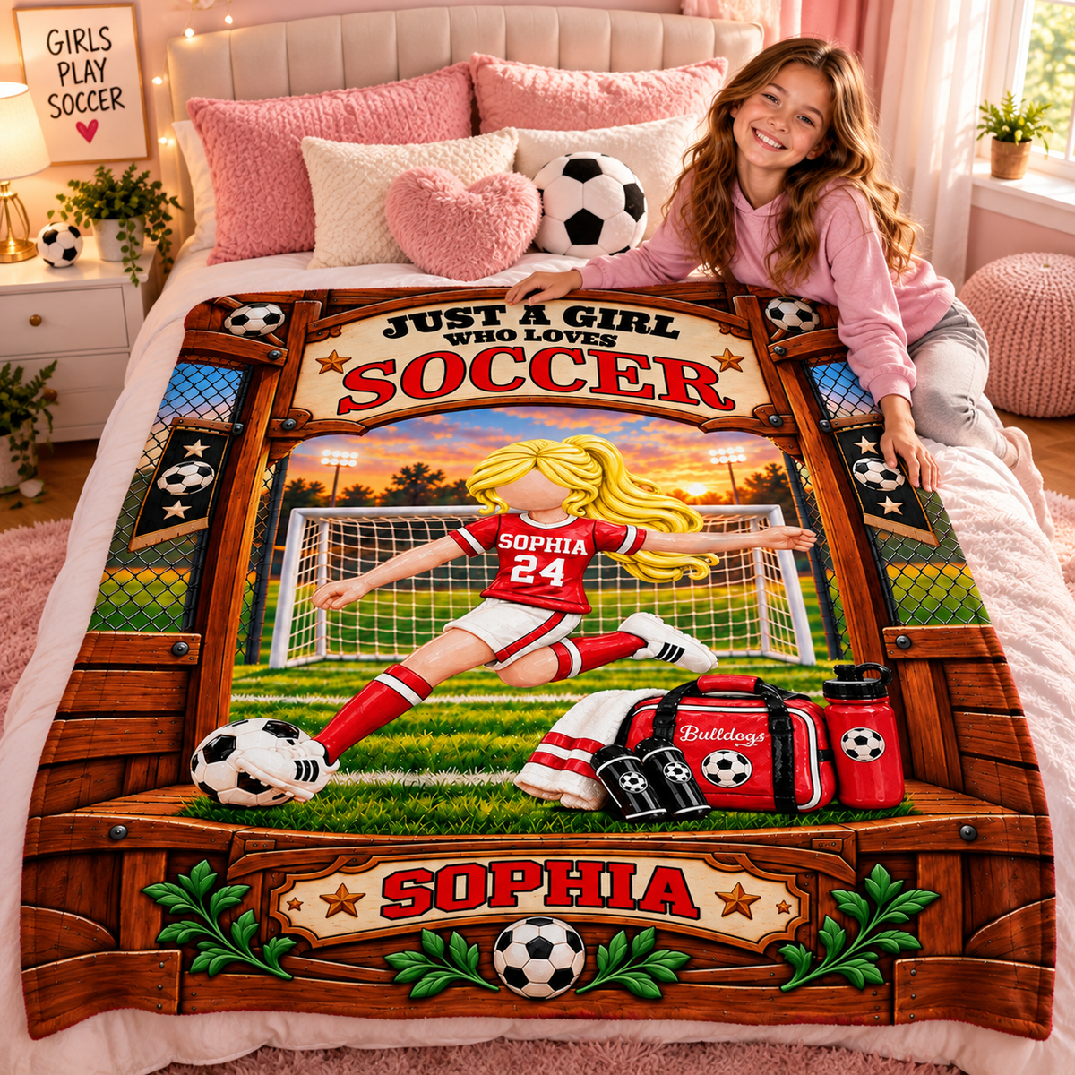 Just A Boy Who Loves Soccer - Personalized Soccer Blanket - Custom Name Gift - Gift For Soccer Lover Na02 Tm01 KL07
