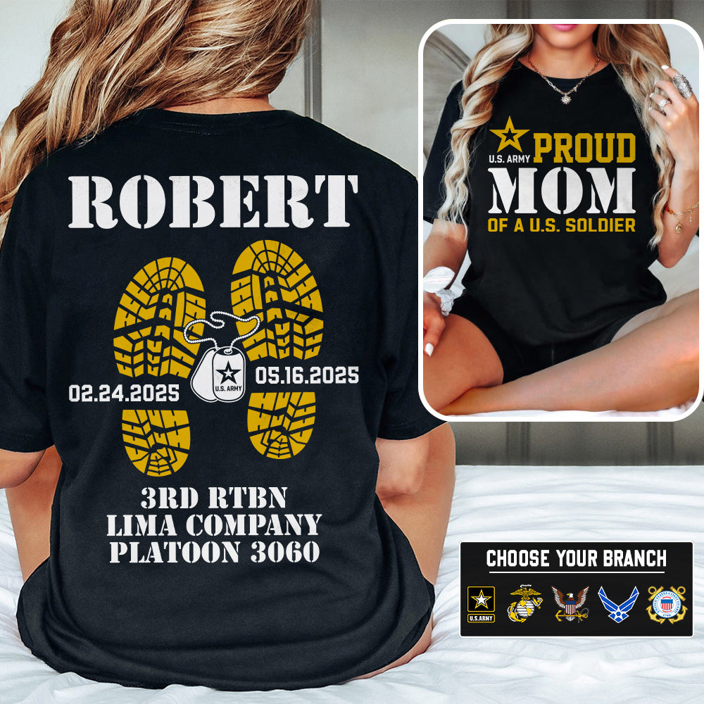 Proud Mom Dad Grandma Of A US Soldier Custom Shirt For Military Family Graduationn Day Shirt H2511 Trna