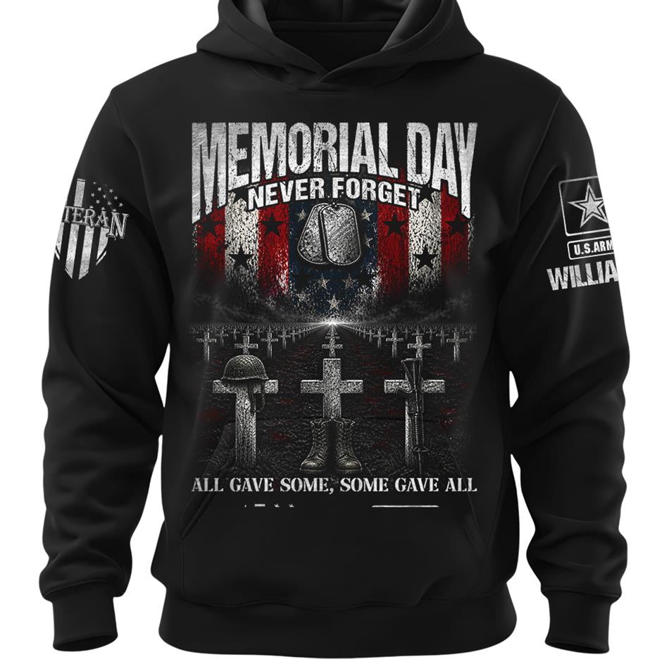 Memorial Day Never Forget All Gave Some Some Gave All Custom Shirt For Veteran Dad Grandpa Memorial Day Shirt H2511 Trna