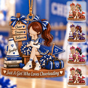 Personalized Cheerleader Christmas Ornament, Custom Name Cheerleading Gift for Girl, Cheer Team Ornament, Cheerleader Keepsake, Sports Gift Pt99