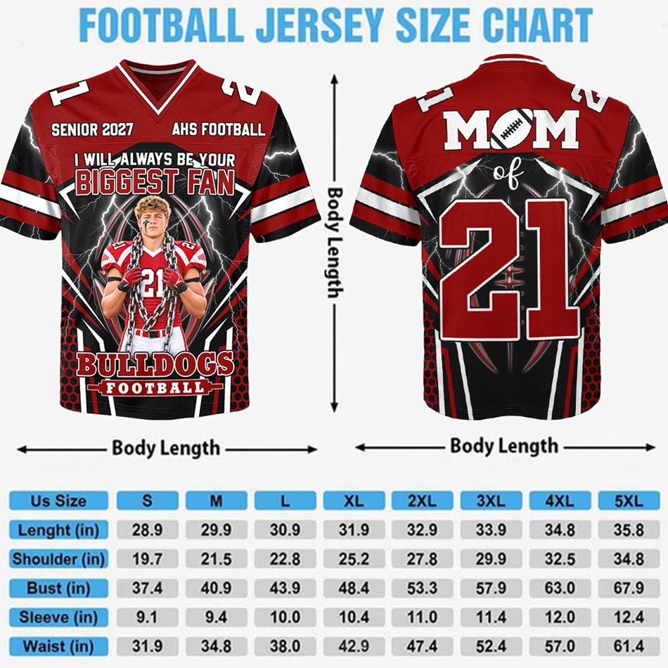 Custom Photo I Will Always Be Your Biggest Fan Personalized All Over Print Football Jersey For Football Mom Dad Sport Family H2511 Trna
