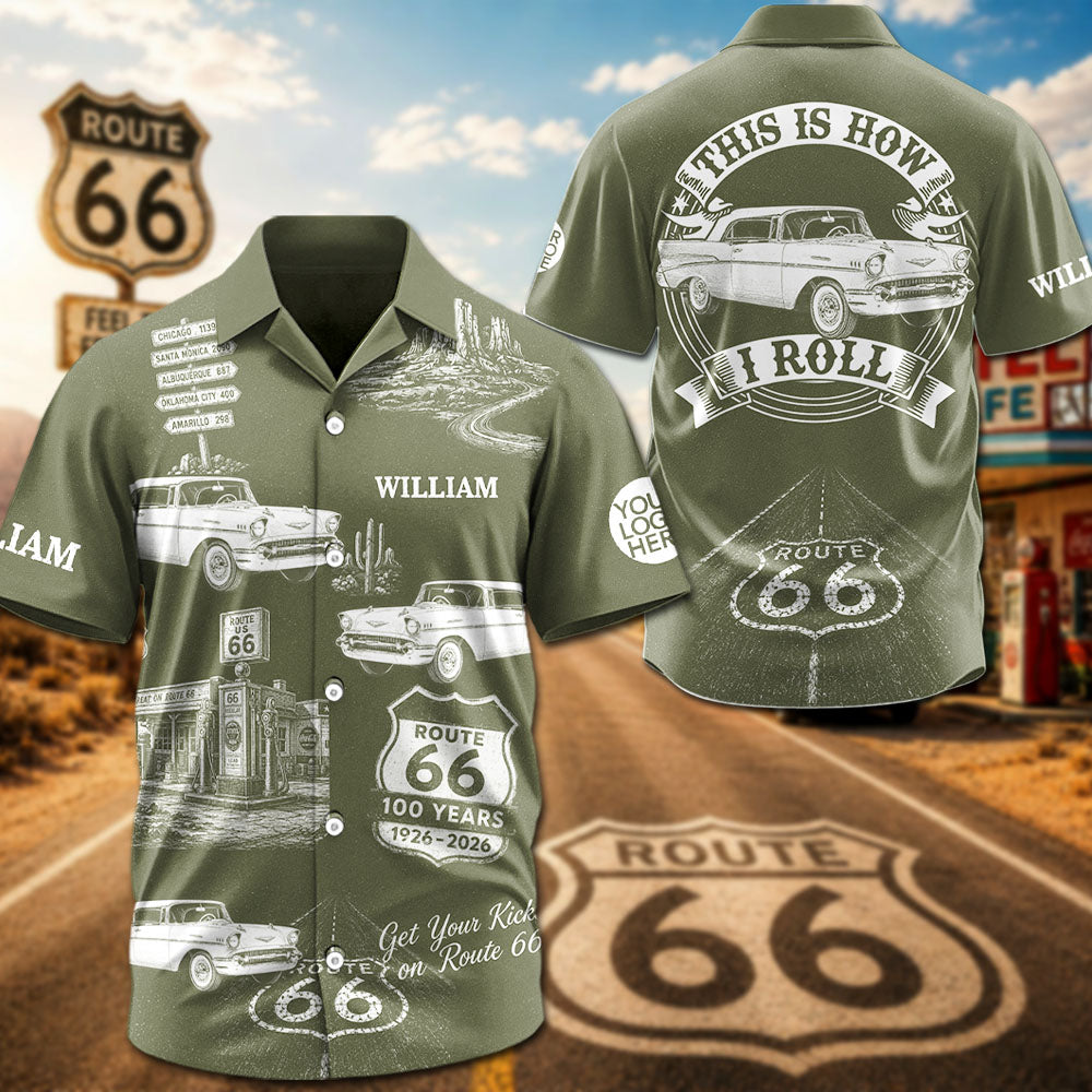 Celebrate 100 Years of Road Route 66 -  Custom Vehicle Photo Hawaiian Shirt A2110 Pt99
