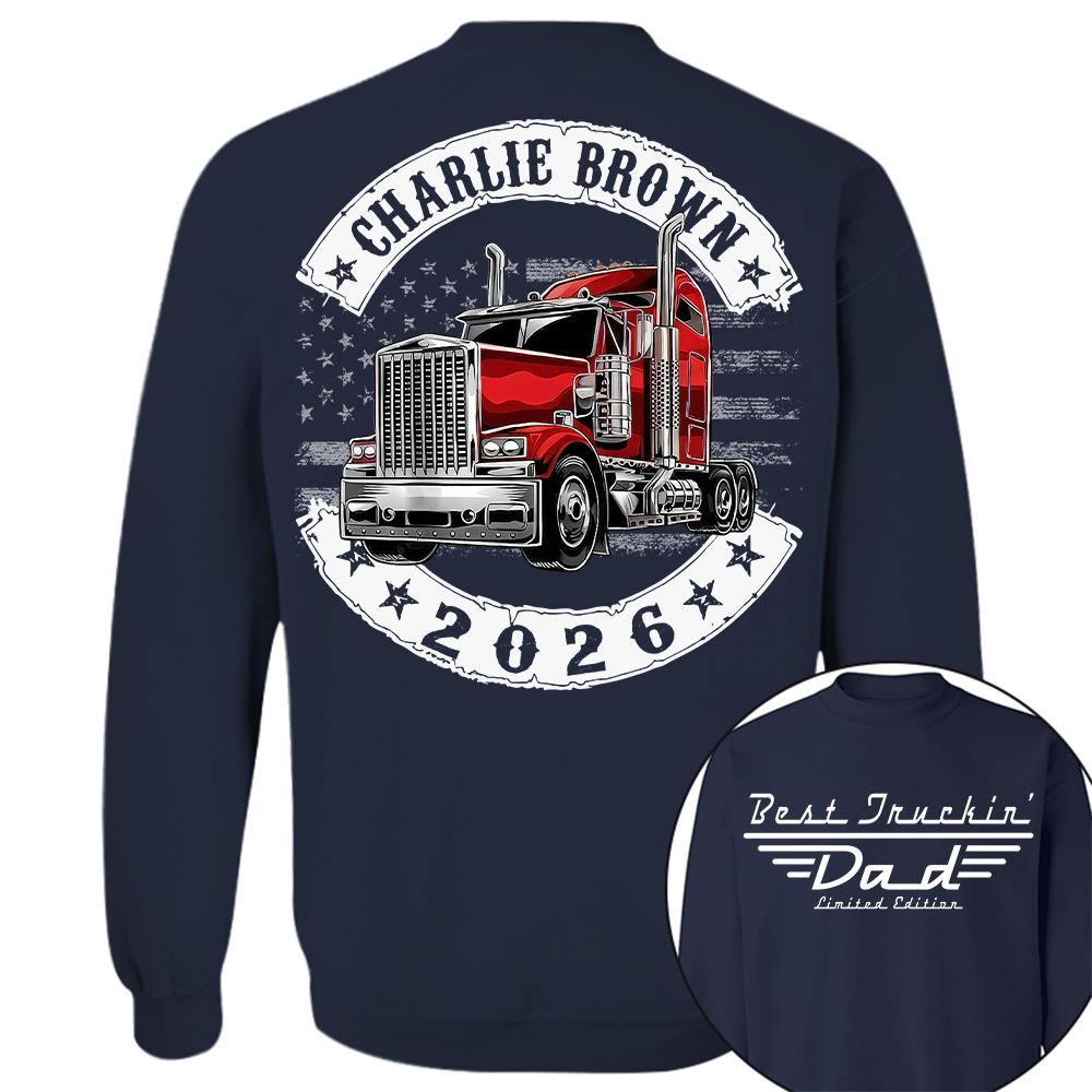 Best Truckin Dad Ever America Driver Dad Custom Shirt L0411 Hv01
