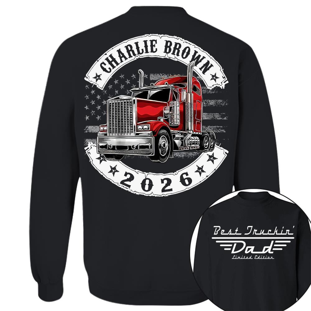 Best Truckin Dad Ever America Driver Dad Custom Shirt L0411 Hv01