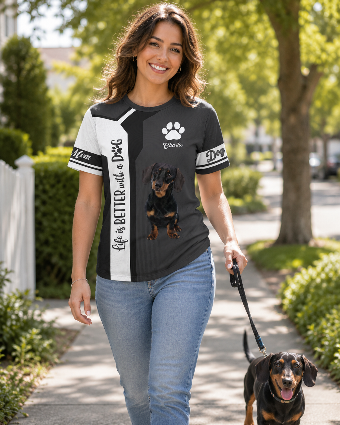 Life Is Better With A Dog, Dachshund, Personalized Dog Mom Dog Dad Shirt, Gift For Dog Lover T1807 VH01