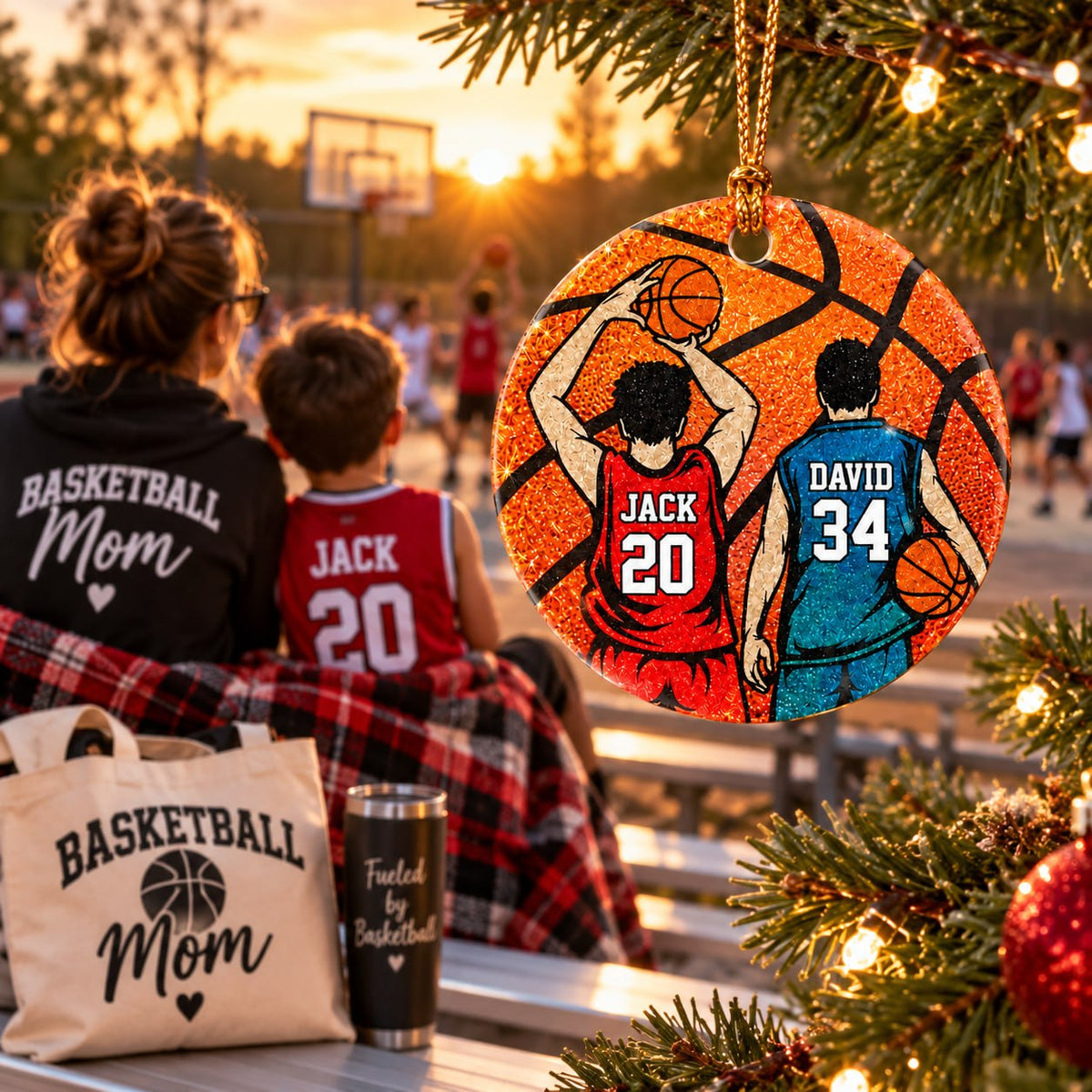 Personalized Basketball Christmas Ornament, Custom Player Gift, Basketball Lovers Gift T1807 T24