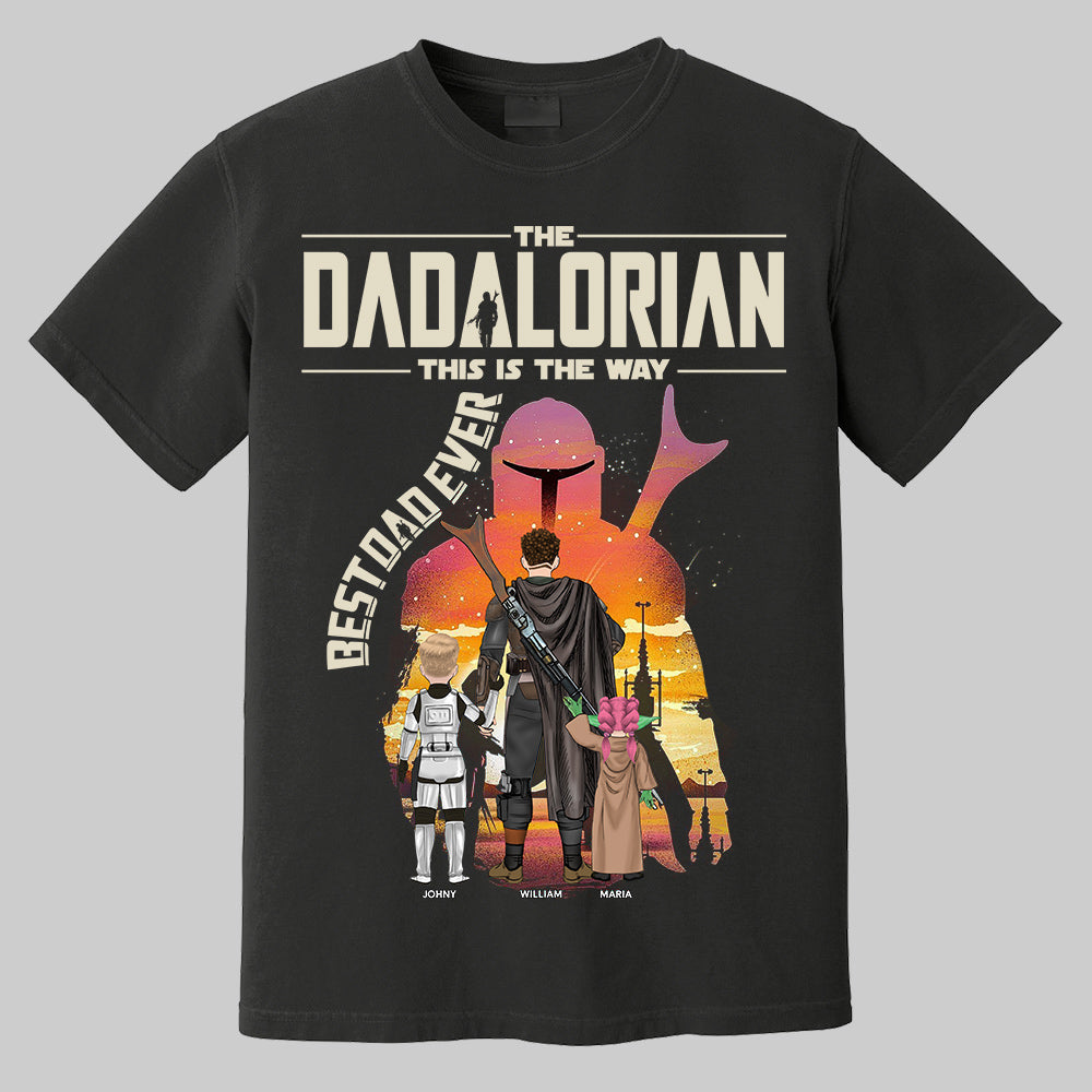 Best Dad Ever - The Dadalorian Personalized Shirt Gift For Dad - Custom Father's Day Gift 2025 Do99