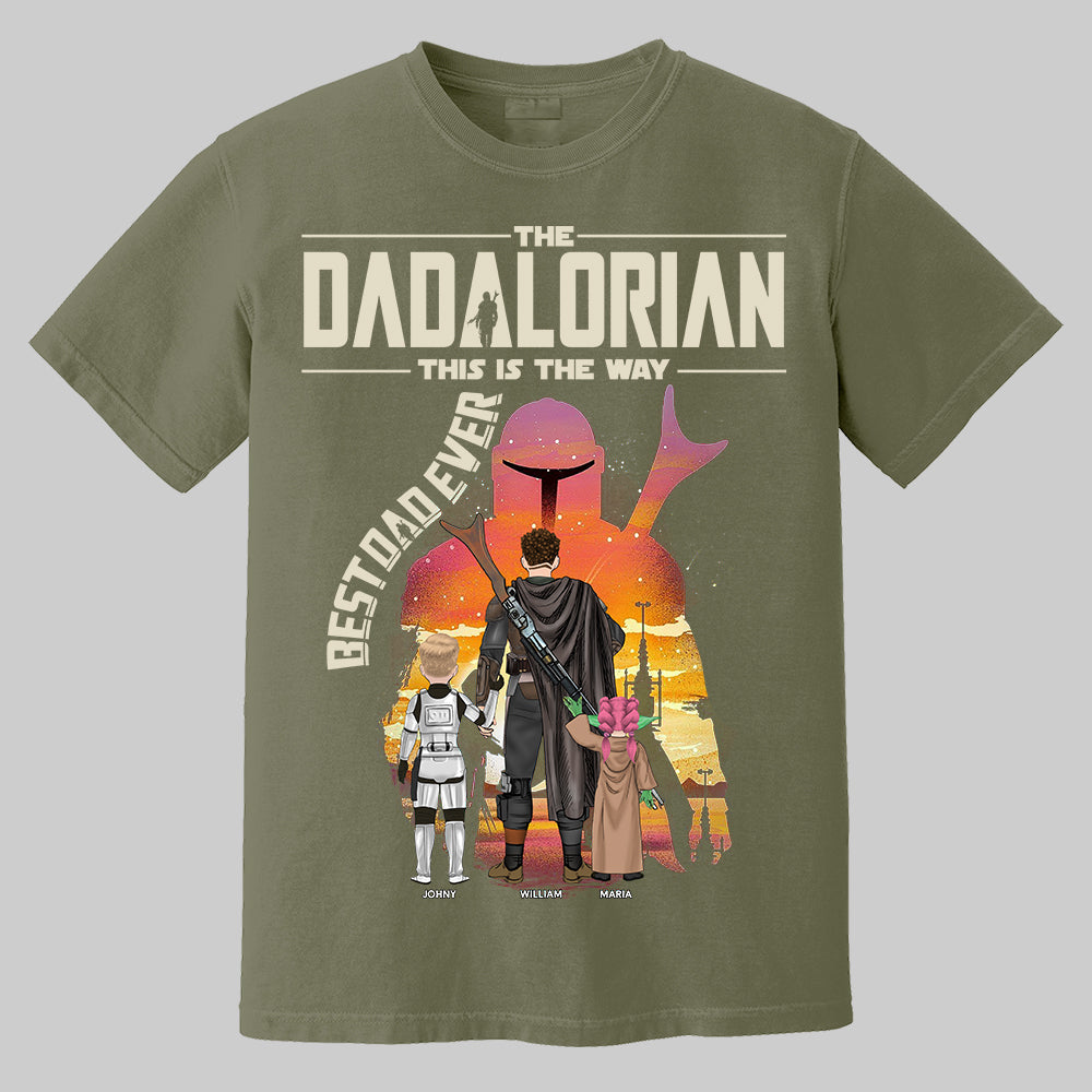 Best Dad Ever - The Dadalorian Personalized Shirt Gift For Dad - Custom Father's Day Gift 2025 Do99