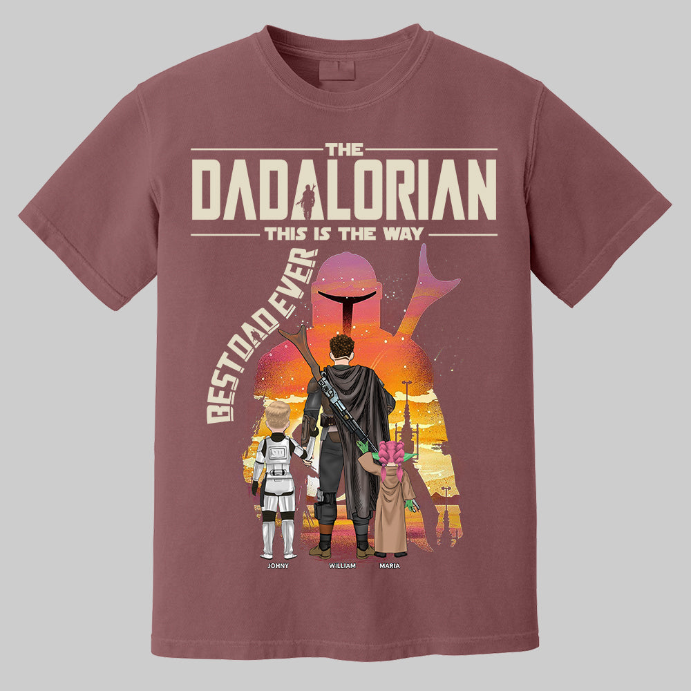 Best Dad Ever - The Dadalorian Personalized Shirt Gift For Dad - Custom Father's Day Gift 2025 Do99