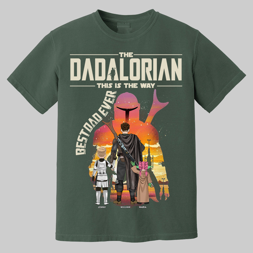 Best Dad Ever - The Dadalorian Personalized Shirt Gift For Dad - Custom Father's Day Gift 2025 Do99