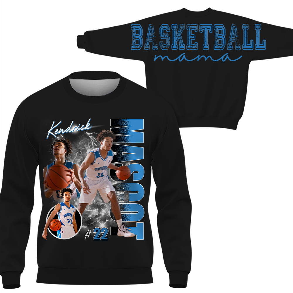 Personalized Basketball Mom Sweatshirt, Custom Large Back Graphic, Gift For Basketball Mom Basketball Family Basketball Lovers MI209 TH23