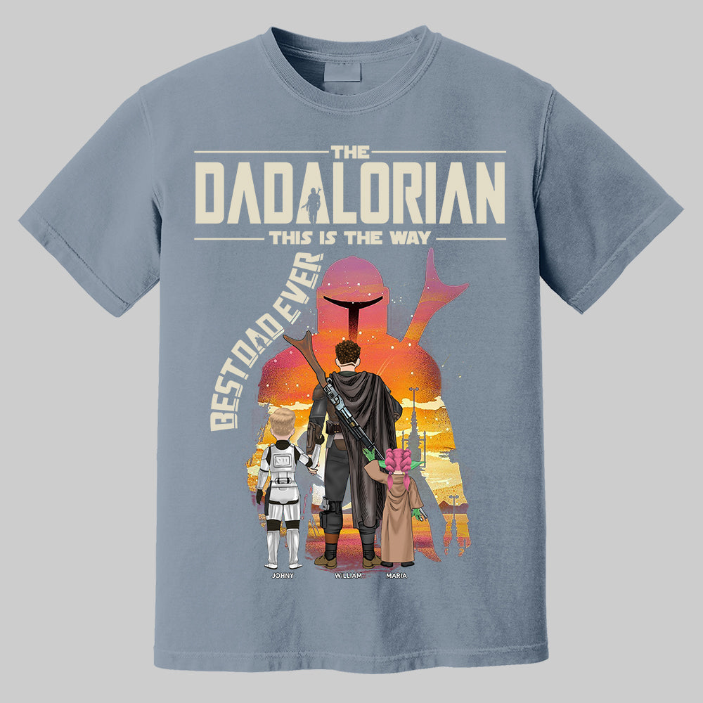 Best Dad Ever - The Dadalorian Personalized Shirt Gift For Dad - Custom Father's Day Gift 2025 Do99