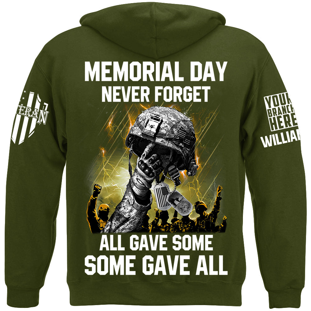 Memorial Day Never Forget All Gave Some Some Gave All Custom Shirt For Veteran Memorial Day Veteran Day Gift H2511
