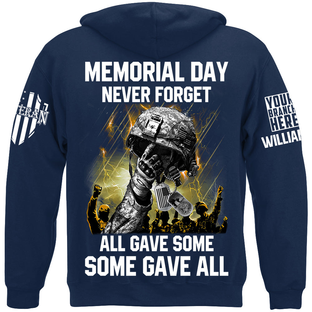 Memorial Day Never Forget All Gave Some Some Gave All Custom Shirt For Veteran Memorial Day Veteran Day Gift H2511