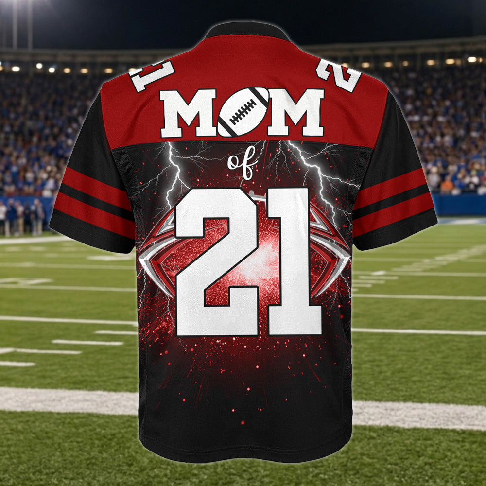 Custom Football Player Photo Senior Year Football Jersey Shirt For Mom Dad Family Game Day Jersey H2511 Trna