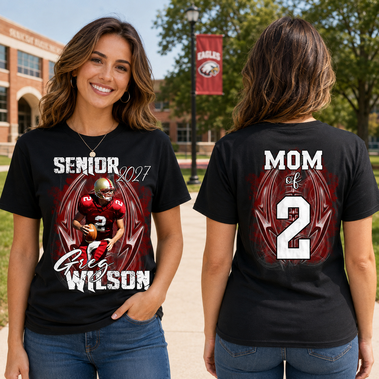 Unique Custom Game Day Shirt For Football Family Football Mom Dad Gameday Shirt H2511
