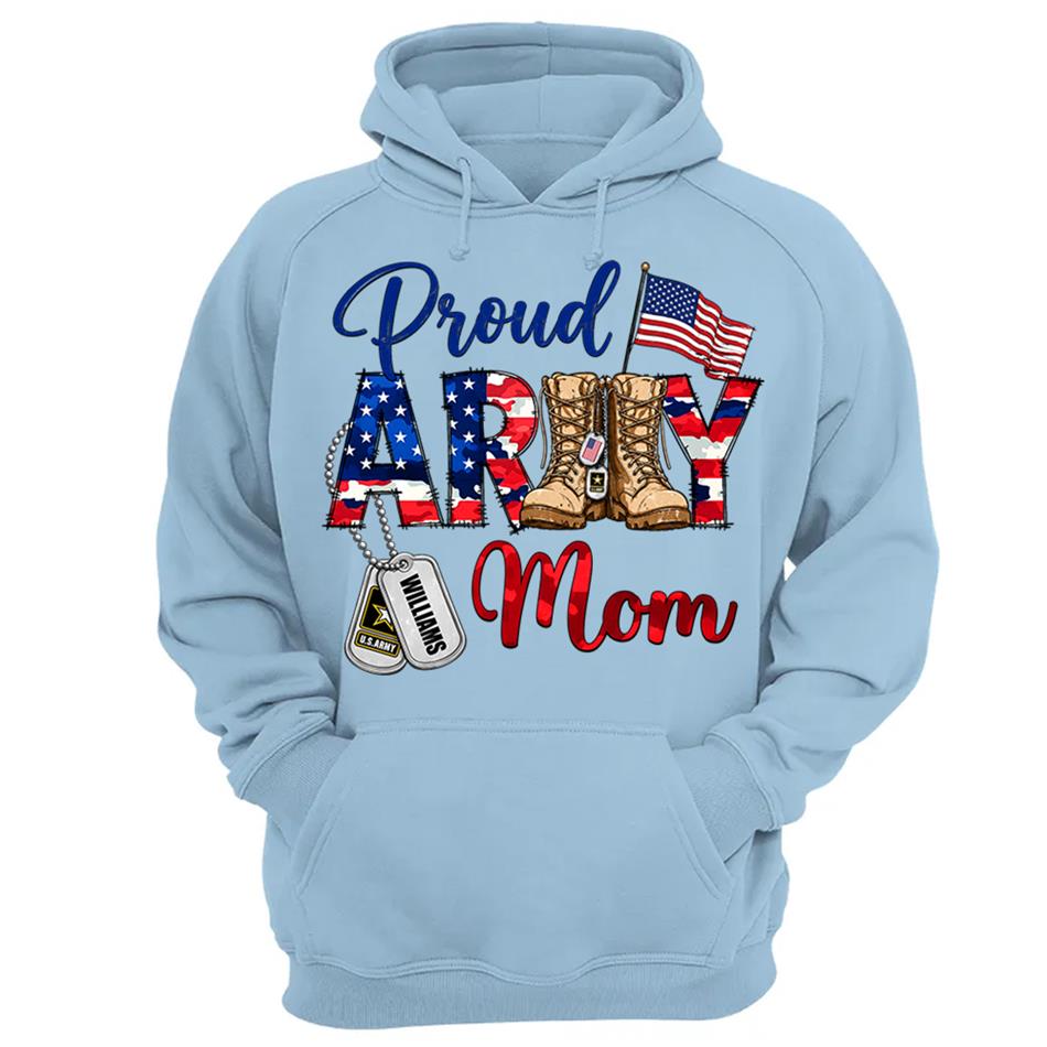 Proud Army Mom Patriot USA Camouflage 4th July Shirt Custom Shirt For Mom Dad Sister All Family Member H2511 Trna
