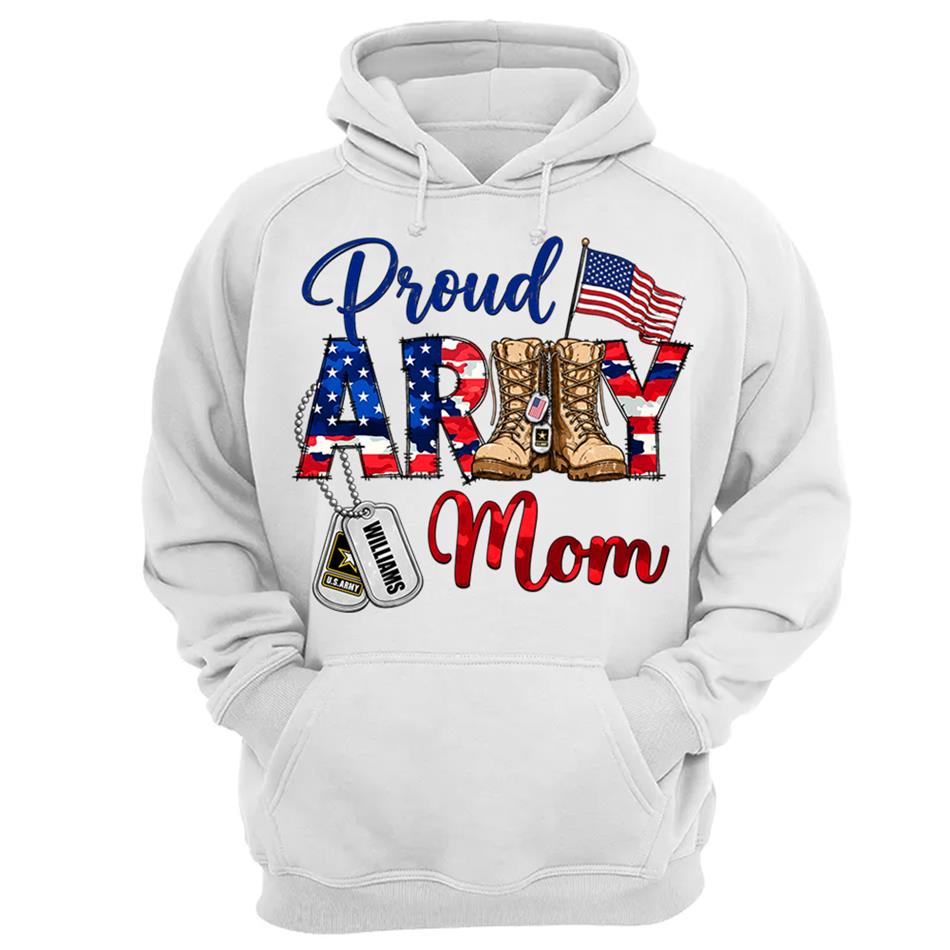 Proud Army Mom Patriot USA Camouflage 4th July Shirt Custom Shirt For Mom Dad Sister All Family Member H2511 Trna