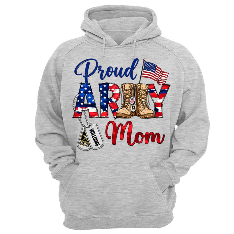 Proud Army Mom Patriot USA Camouflage 4th July Shirt Custom Shirt For Mom Dad Sister All Family Member H2511 Trna