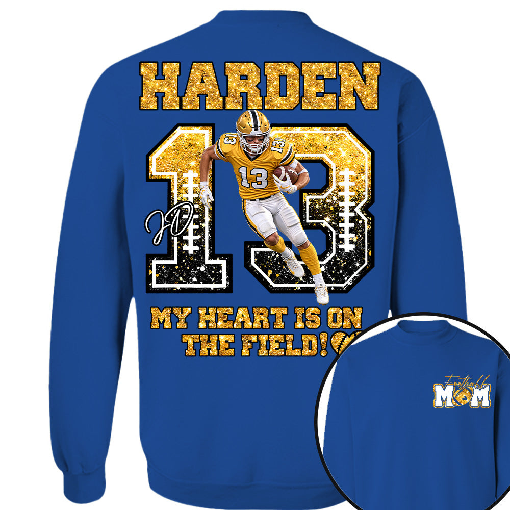 Personalized My Heart Is On That Field Shirt - Custom Photos American Football Players NA04 Nh00