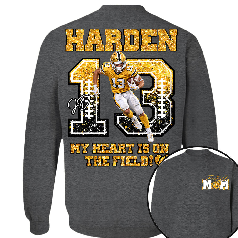 Personalized My Heart Is On That Field Shirt - Custom Photos American Football Players NA04 Nh00