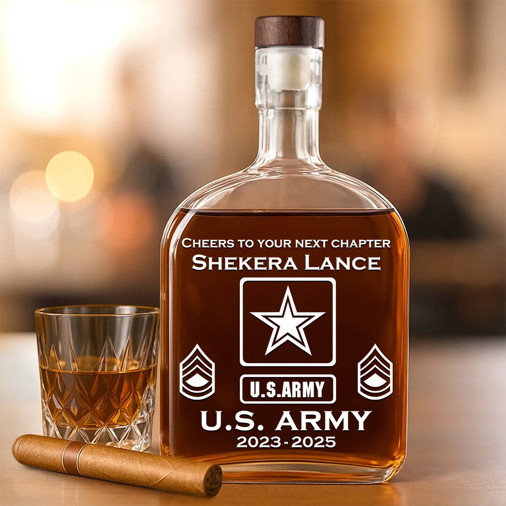 Custom Military Whiskey Bottle Custom Whiskey Bottle For Military Veteran Military Retirement Gift H2511 Trna