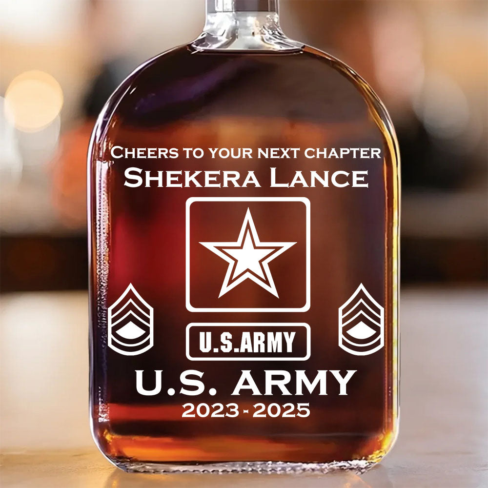 Custom Military Whiskey Bottle Custom Whiskey Bottle For Military Veteran Military Retirement Gift H2511 Trna