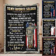 To My Favorite Soldier Military Going Away Gift For Son- Proud Army Mom Blanket From Proud Army Mom Sister H2511 Trna