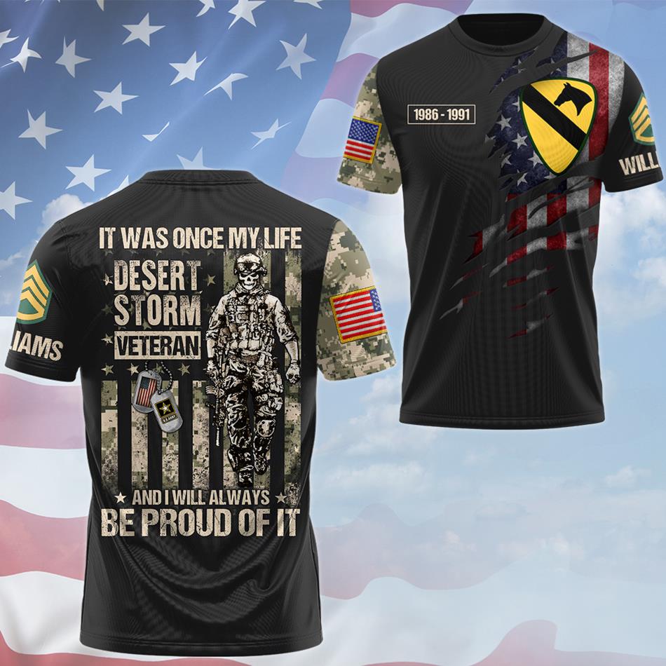 Custom All Over Print Shirt It Was Once My Life US Veteran I Will Always Be Proud Of It Personalized Camouflage Military Shirt H2511 Trna