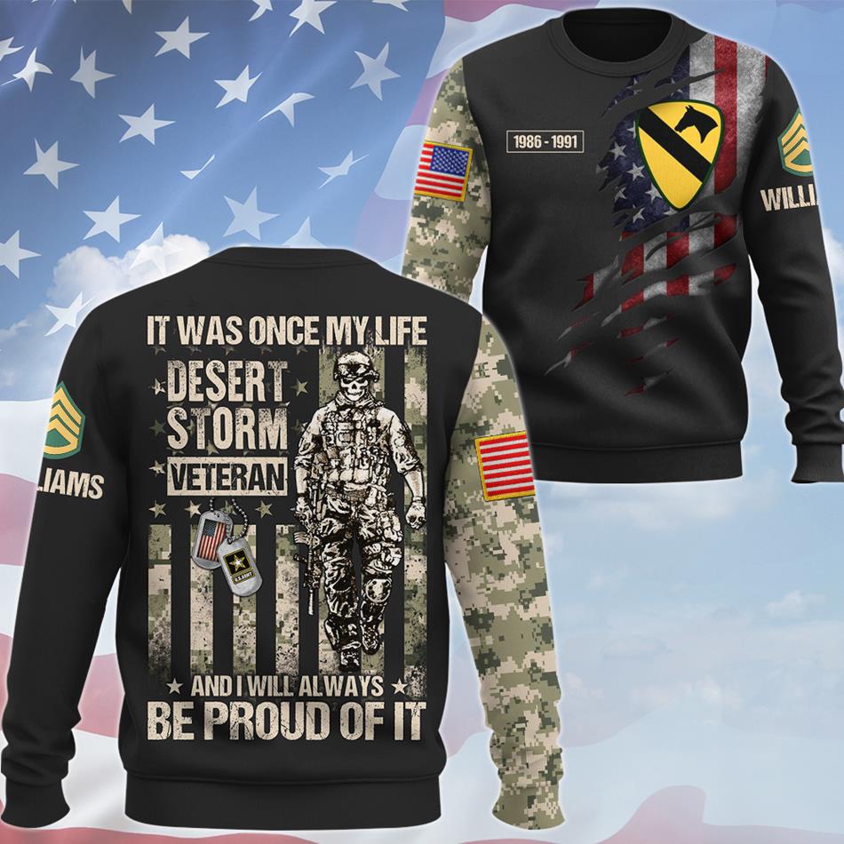 Custom All Over Print Shirt It Was Once My Life US Veteran I Will Always Be Proud Of It Personalized Camouflage Military Shirt H2511 Trna