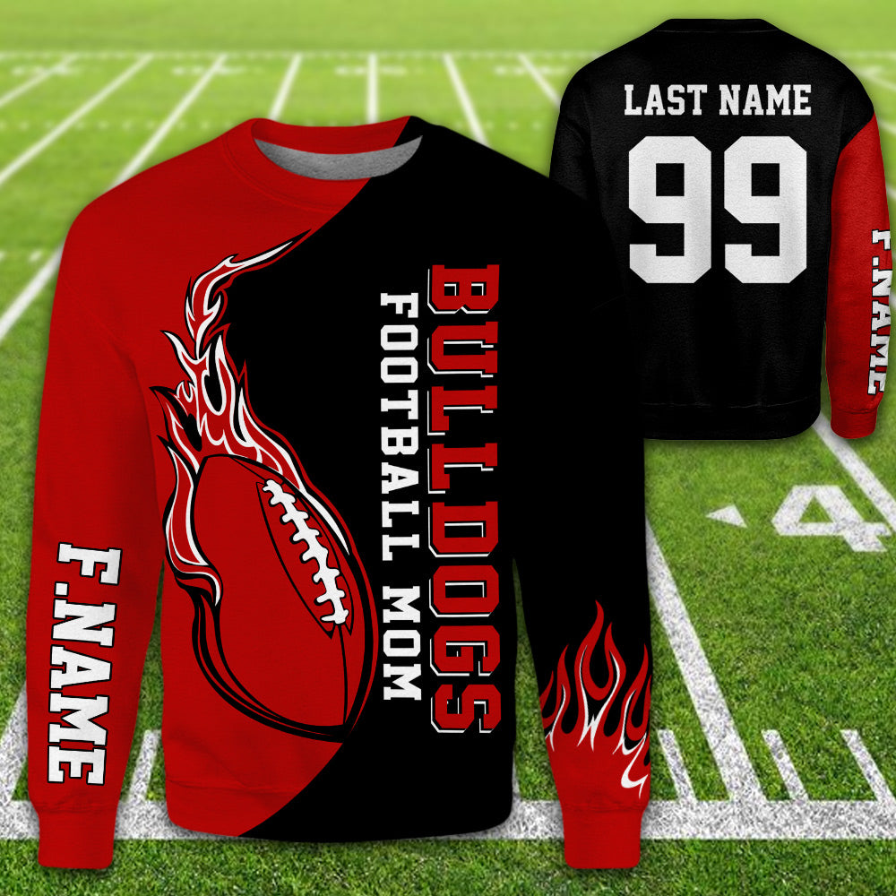 Personalized Team Name Team Spirit Football Mom All Over Print Shirt For Football Mom Dad Family Game Day Shirt H2511