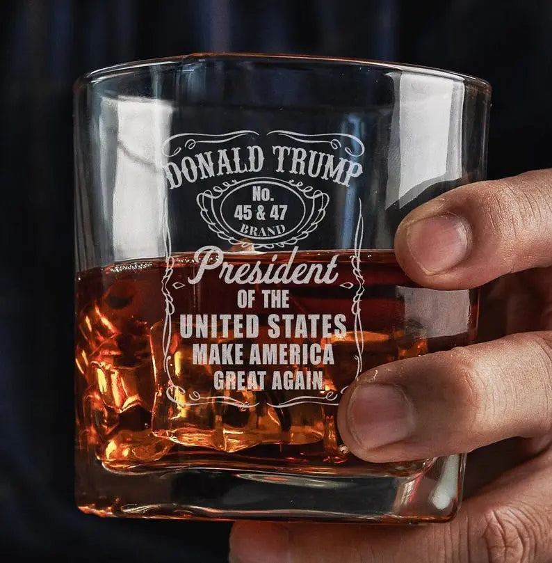 Donal Trump No45 & 47 Brand President Of The United States MAGA Whisey Glasses H2511 