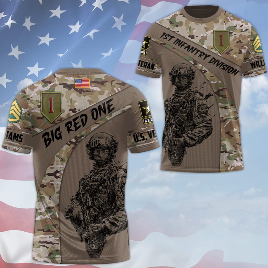 Custom Soldiers Art Camouflage All Over Print Shirt Gift For Military Veteran Soldier Gift H2511 Trna