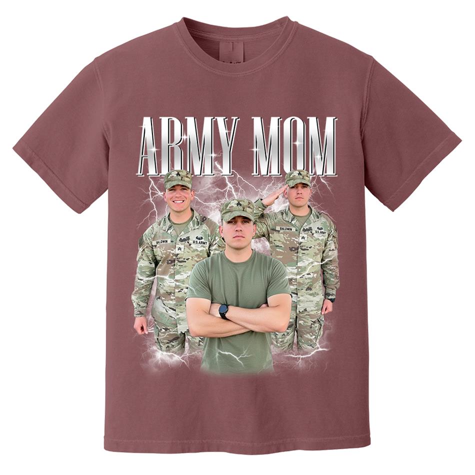 Proud Army Mom Custom Bootleg Shirt 90s Vintage Bootleg Custom Photo Shirt For US Military Family Members H2511