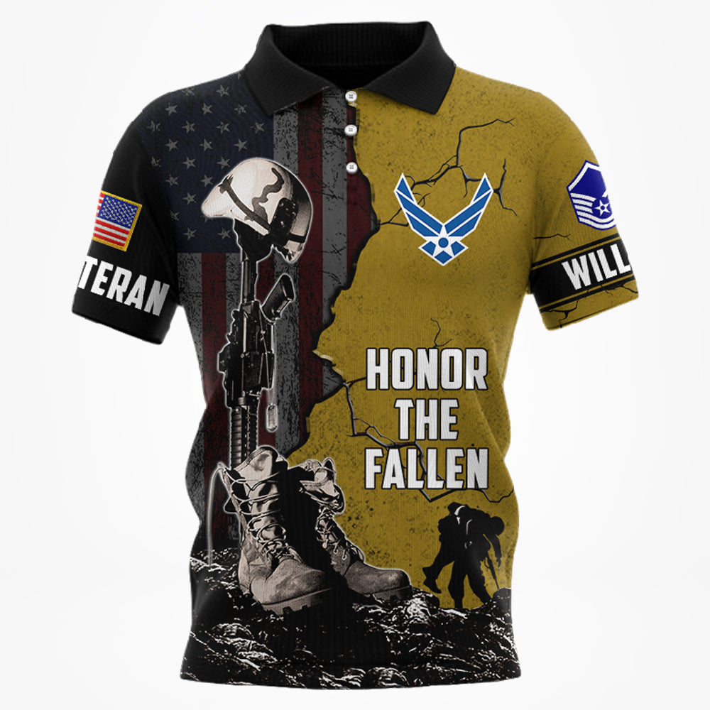 Custom All Branches Honor The Fallen Personalized All Over Print Shirt For Veteran Memorial Day Shirt H2511
