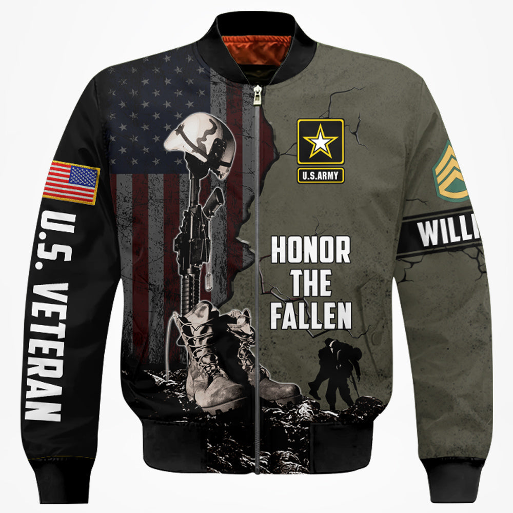 Custom All Branches Honor The Fallen Personalized All Over Print Shirt For Veteran Memorial Day Shirt H2511