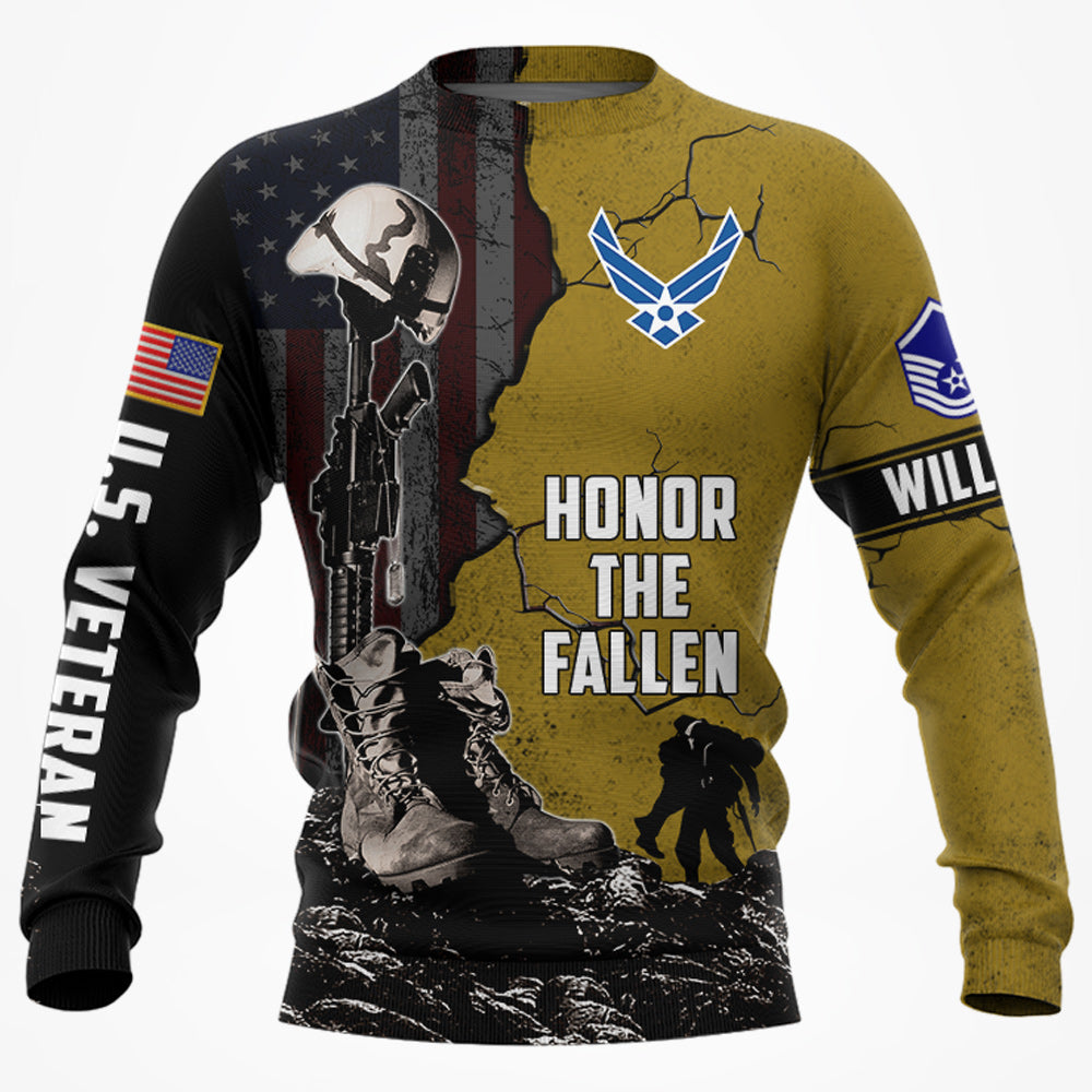 Custom All Branches Honor The Fallen Personalized All Over Print Shirt For Veteran Memorial Day Shirt H2511