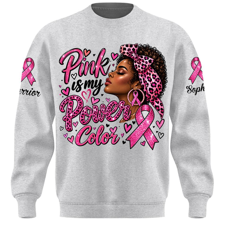 Personalized Shirt Pink Is My Power Color Custom Name Shirt For Breast Cancer Warrior October Pink Shirt H2511 Trna