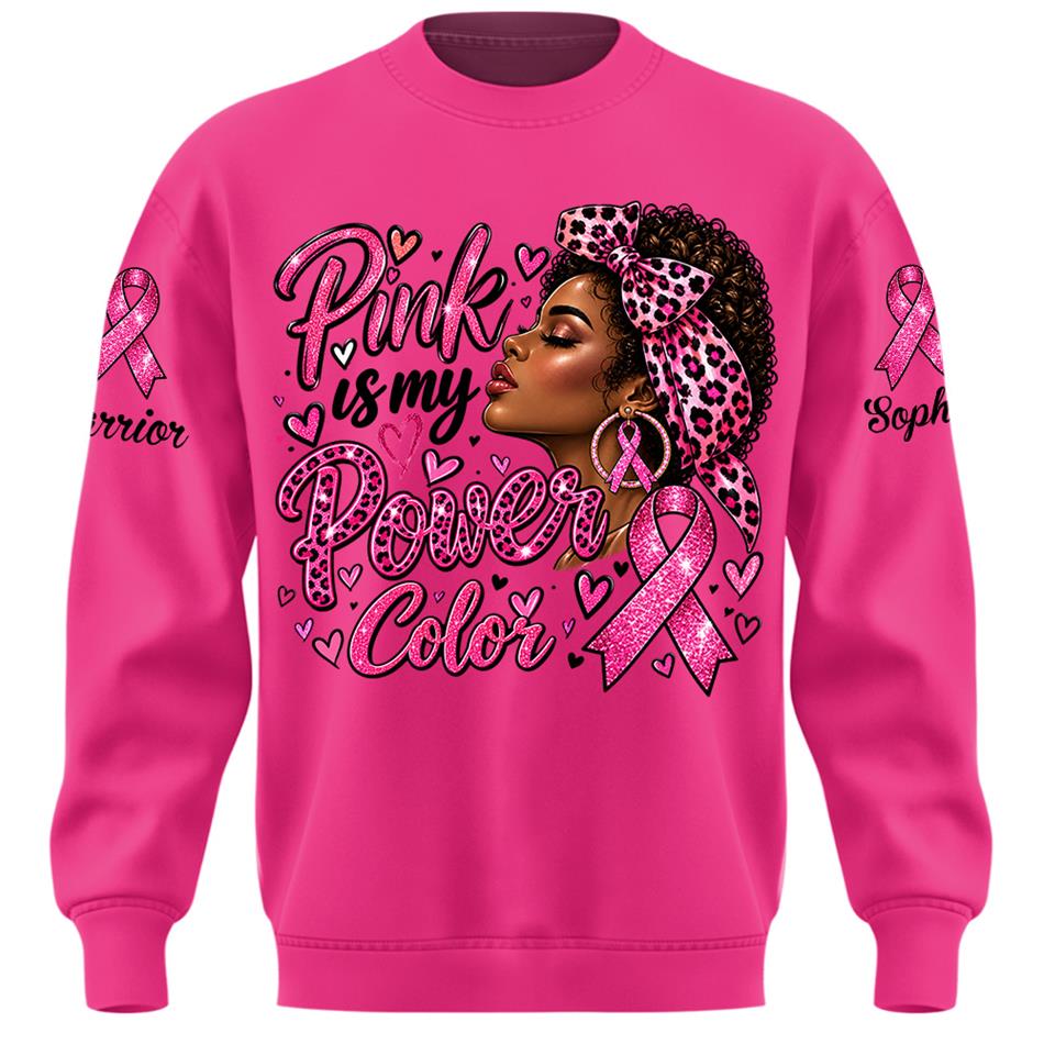 Personalized Shirt Pink Is My Power Color Custom Name Shirt For Breast Cancer Warrior October Pink Shirt H2511 Trna