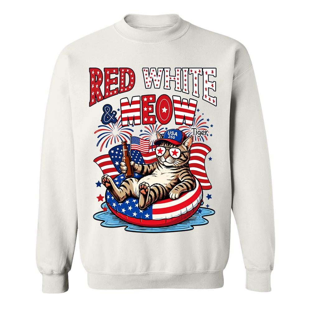 Red White Meow, Custom Photo Pet Shirt, America 250th Anniversary Gifts For Dog Cat Lovers, Dog Dad And Mom, Cat Owners T1807 Hv01 