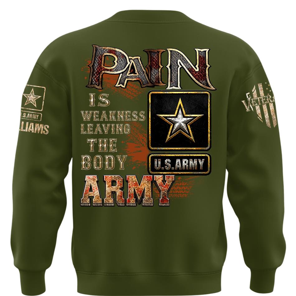 Pain Is Weakness Leaving The Body Custom Shirt For Proud Veteran Soldier Shirt H2511 Trna
