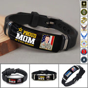 Proud Mom of a US Soldier Custom Bracelet For Proud Military Family Members Gift For Mom Dad Mother's Day Father's Day Bracelet 