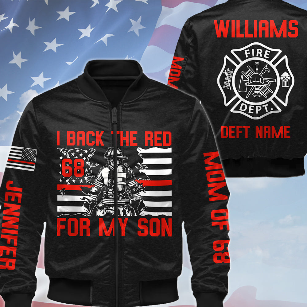 I Back The Red For My Son Custom All Over Print Shirt Hoodie Gift For Fire Mom Dad Firefighter Family Shirt H2511 Trna
