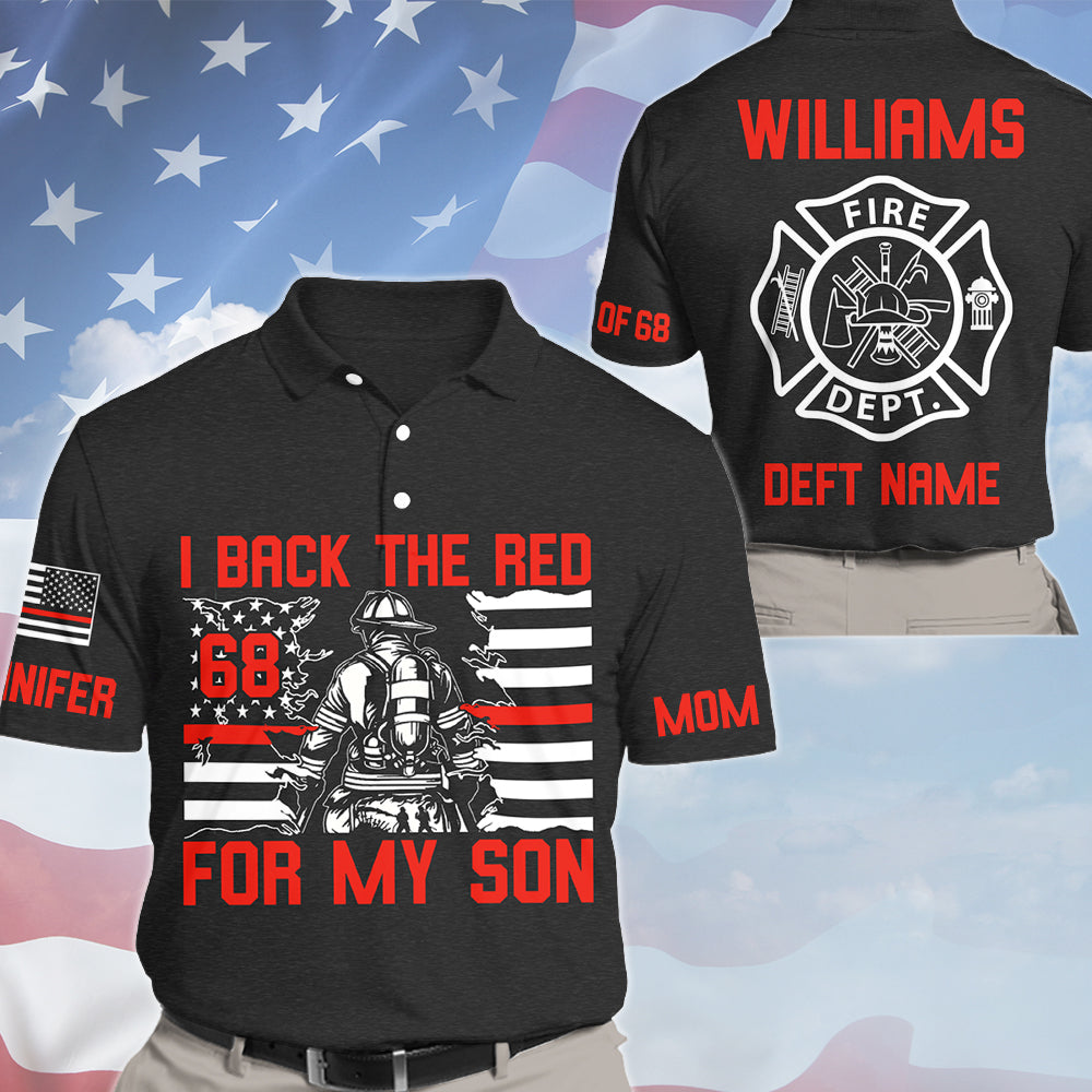I Back The Red For My Son Custom All Over Print Shirt Hoodie Gift For Fire Mom Dad Firefighter Family Shirt H2511 Trna