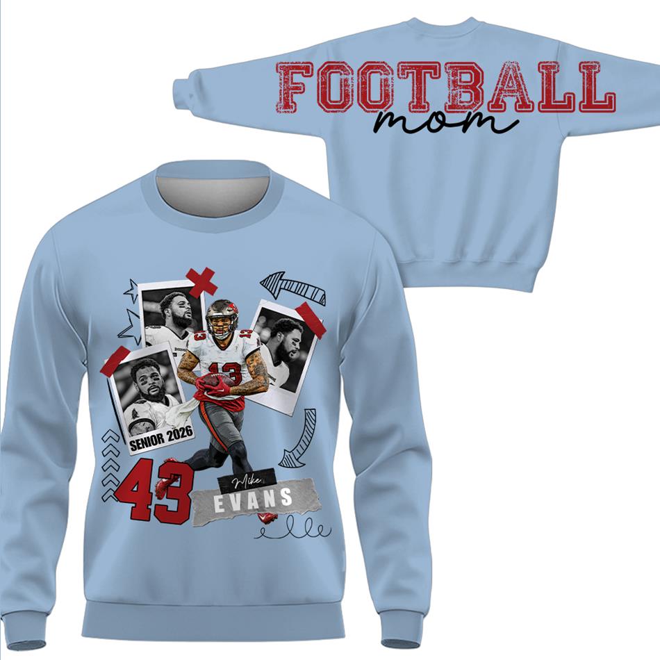 Personalized Senior Football Mom Shirt Sweatshirt Hoodie – Custom Player Photo, Name & Number Game Day For Football Mom Dad Mama H2511 Trna